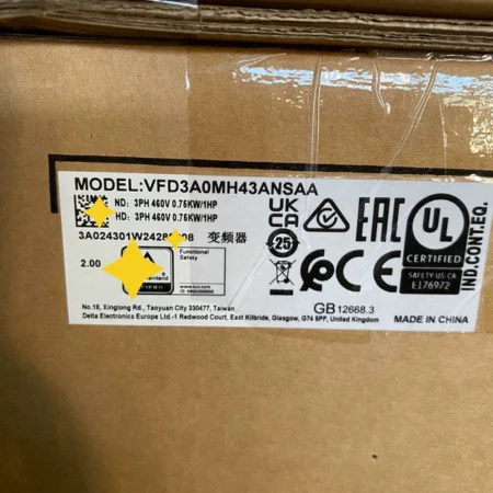 Delta VFD3A0MH43ANSAA Variable Frequency Drive 460V