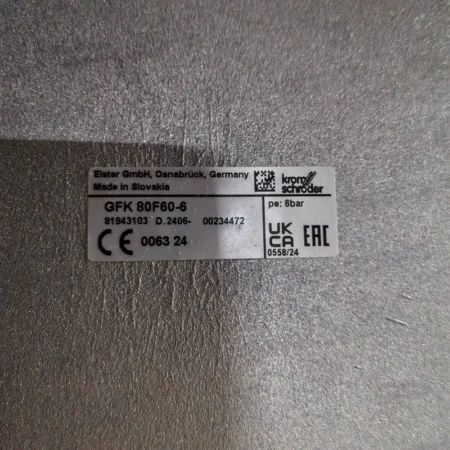 Kromschroder GFK 80F60-6 Gas Safety Shut-Off Valve