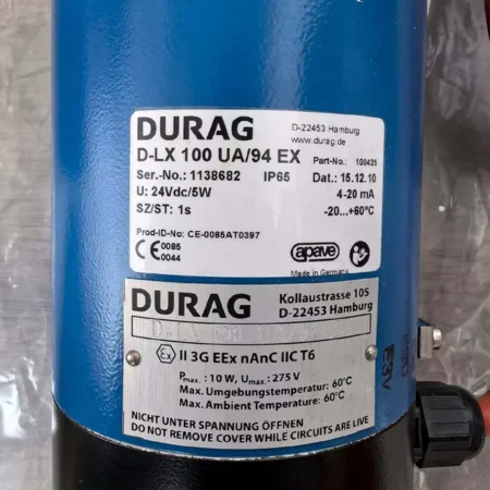 Boiler Burner Safety Flame Detection DURAG D-LX100 UA/94 EX