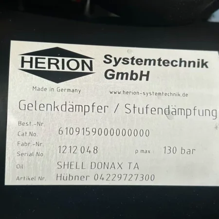 Industrial Machine Safety Buffer HERION 610915900000000